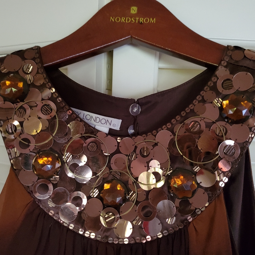 Maggie London Chevron Ombre Cocktail Dress